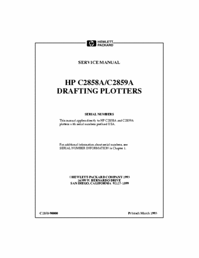 HP C2858A HP C2858A/C2859A
DRAFTING PLOTTERS  Service Manual